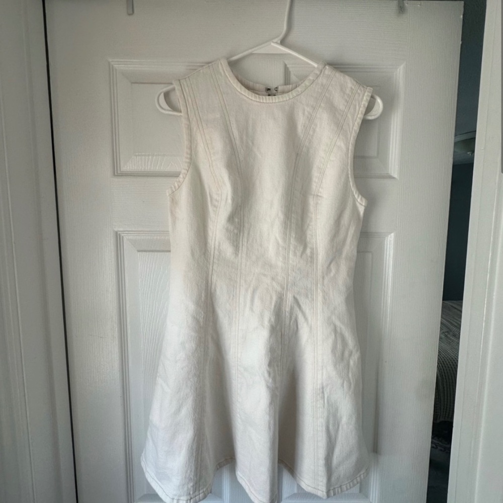 NEW Abercrombie & Fitch Mila High-Neck Denim Mini Dress SMALL PETITE